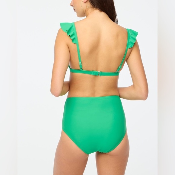 J. Crew Factory Ruffle-shoulder V-neck bikini top and high waisted bottom - Picture 2 of 15